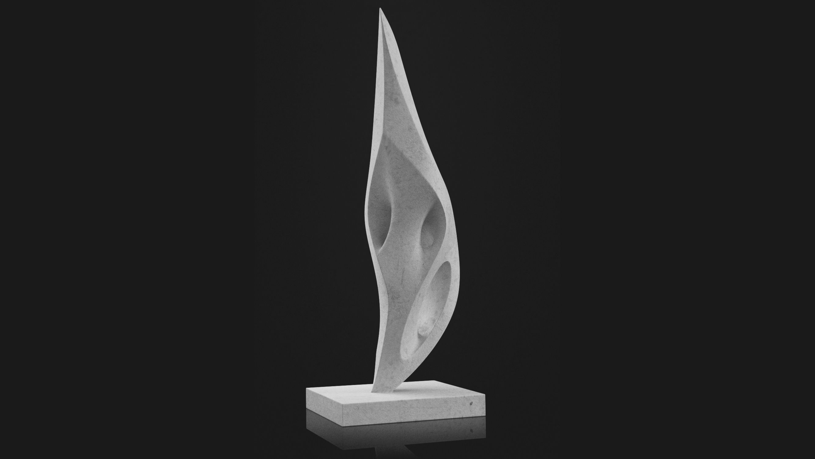 Abstract modern sculpture 020 Low-poly 3D model_1