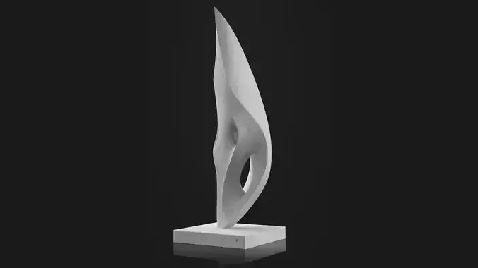Abstract modern sculpture 020 Low-poly 3D model