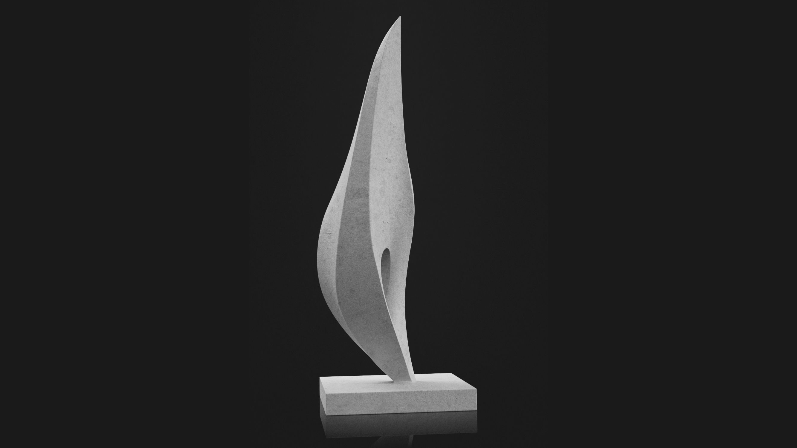 Abstract modern sculpture 020 Low-poly 3D model_3
