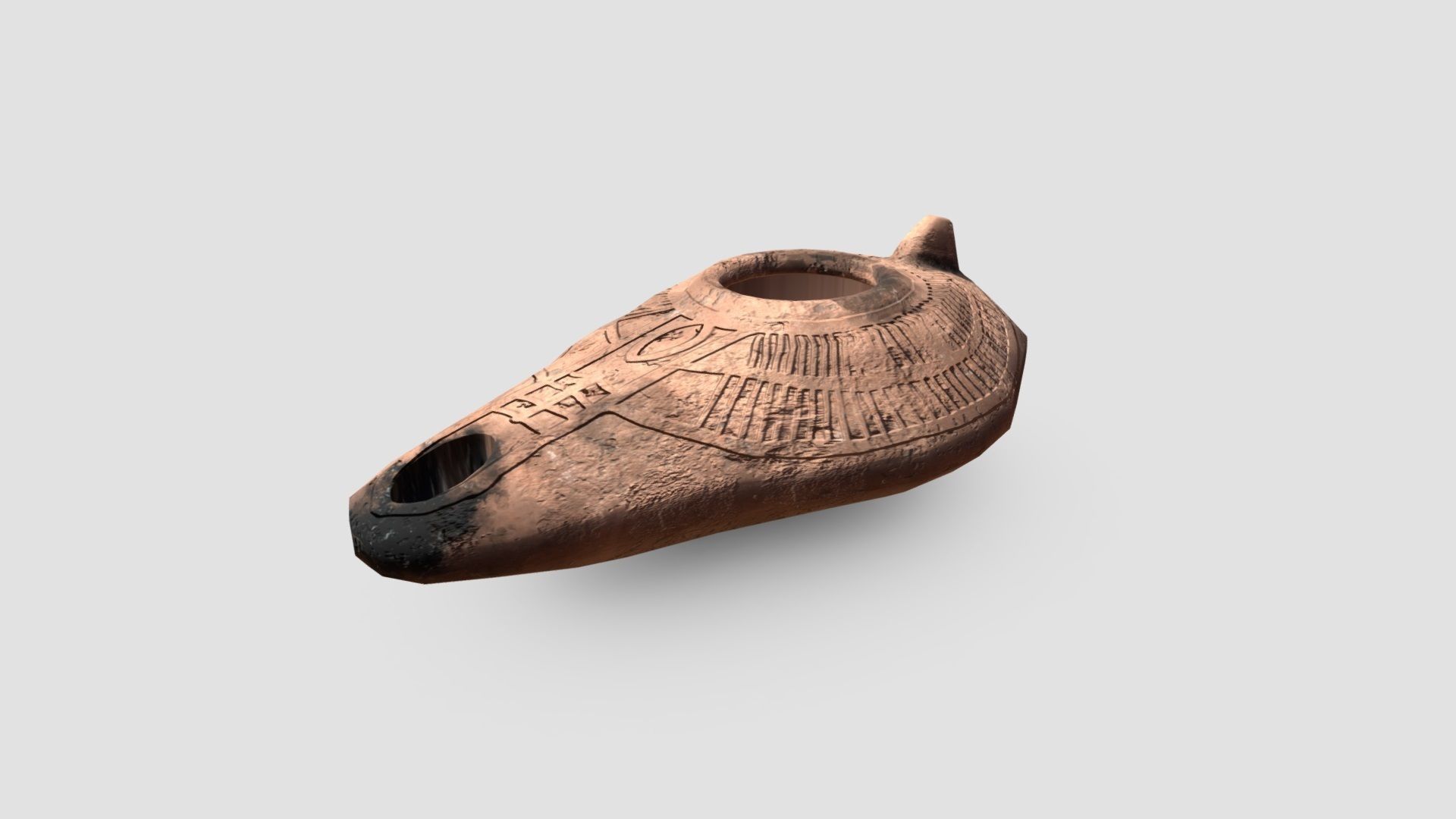 Ancient Roman Lamp Low-poly 3D model_1