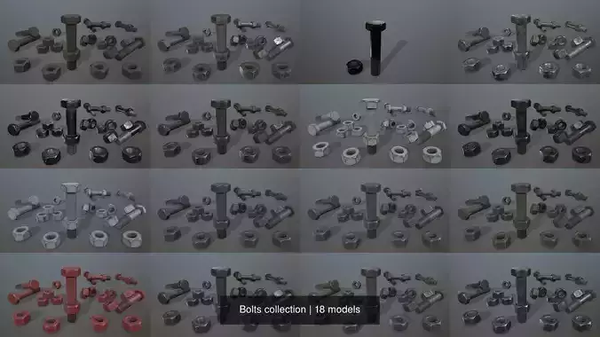Bolts collection bolt and nut 