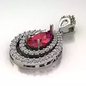 necklaces106 pendant with ruby stone and diamonds