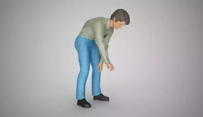 Man Leaning Over to Pick 3D print model