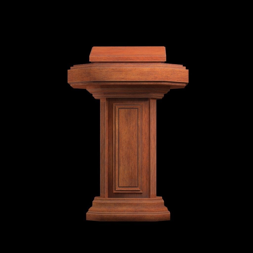Wood pulpit Low-poly 3D model_7