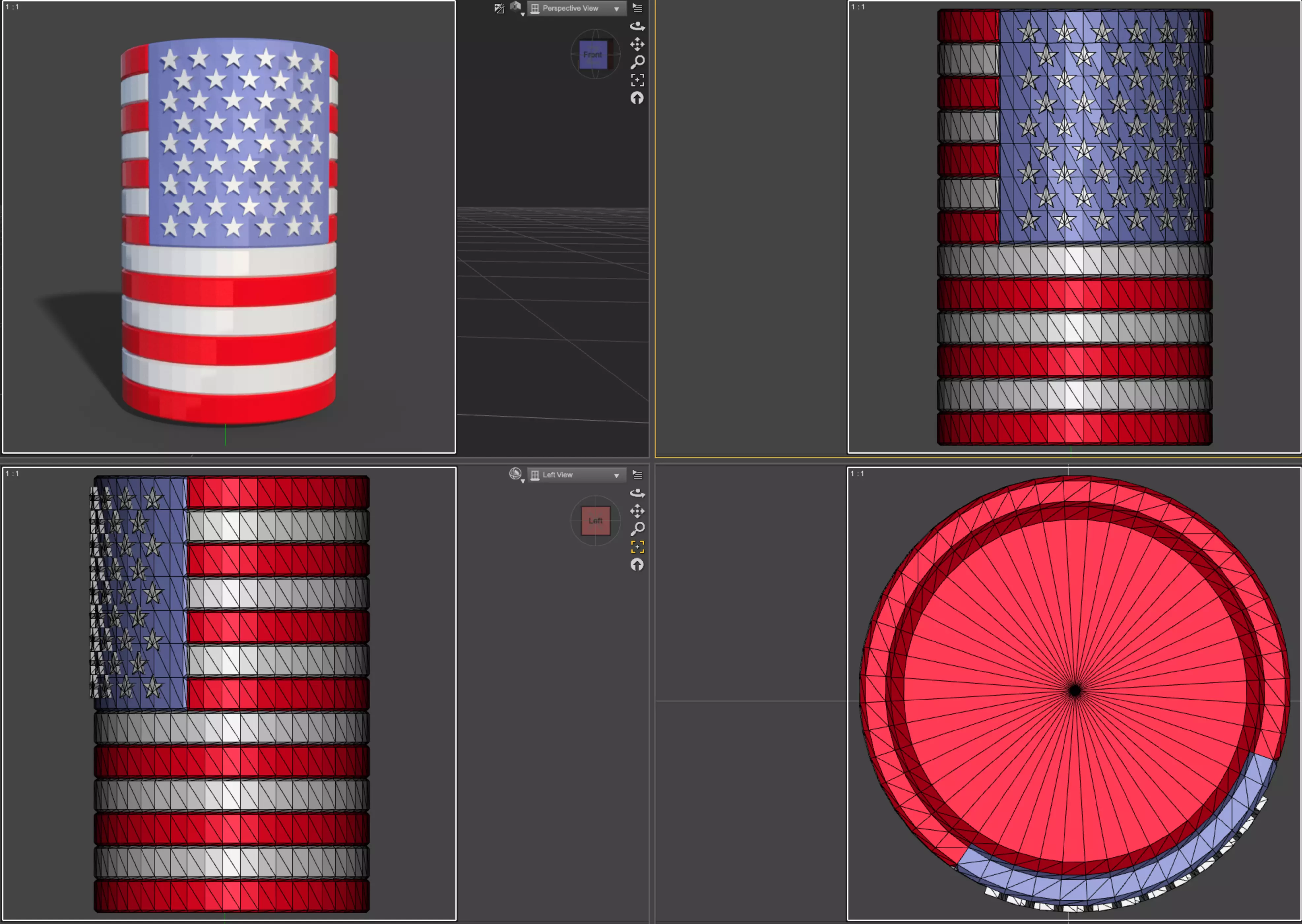 American Flag Cylinder 3D print model_0