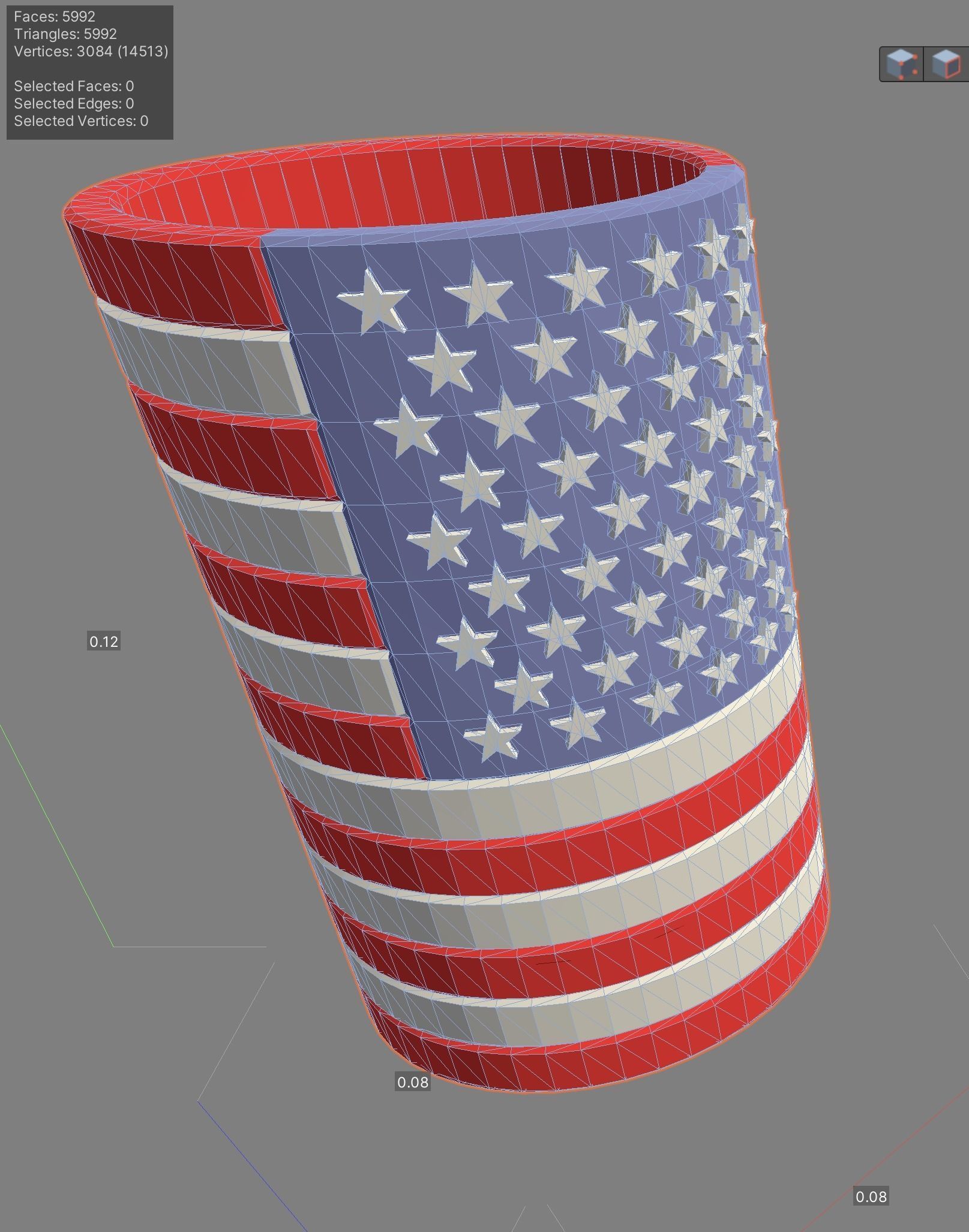 American Flag Cylinder 3D print model_1