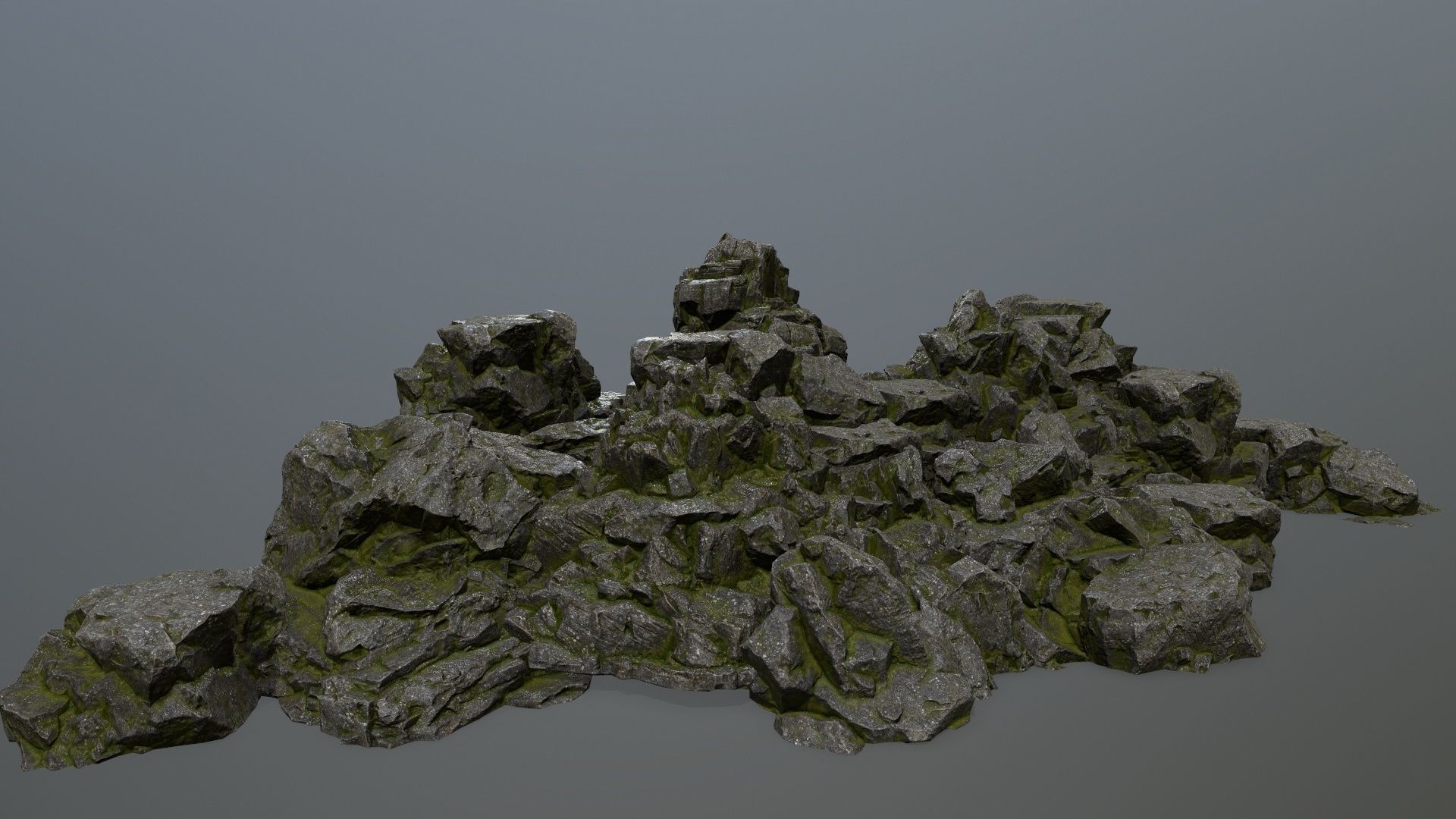 rocks rock with moss Low-poly 3D model_26