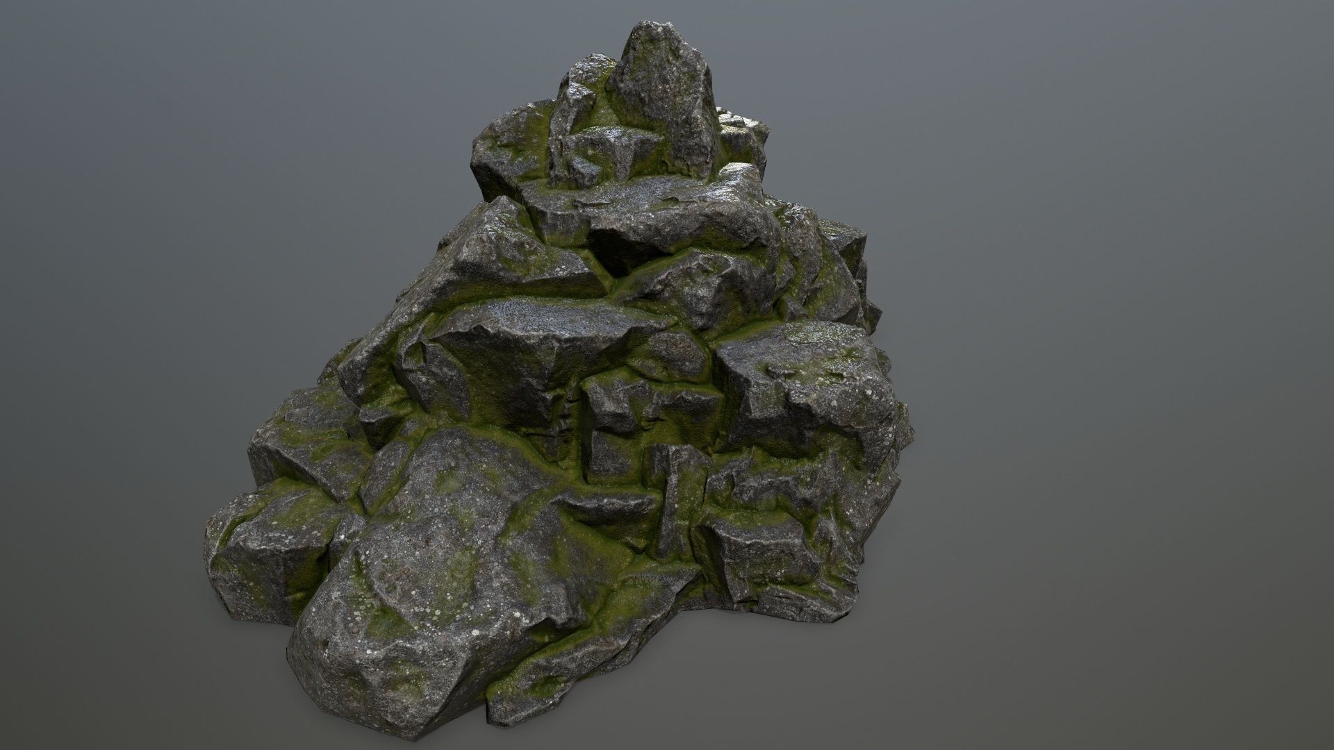 rocks rock with moss Low-poly 3D model_24