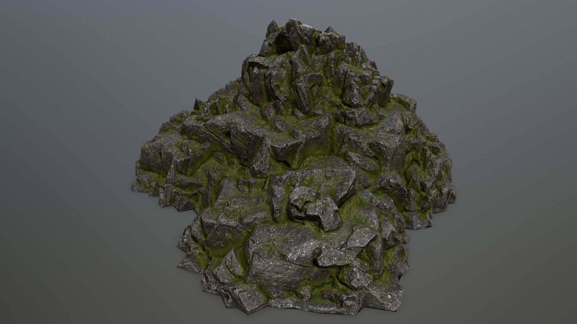 rocks rock with moss Low-poly 3D model_6