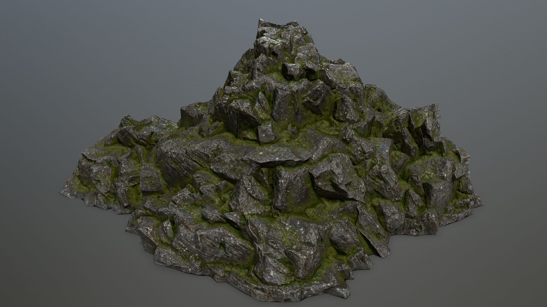 rocks rock with moss Low-poly 3D model_5