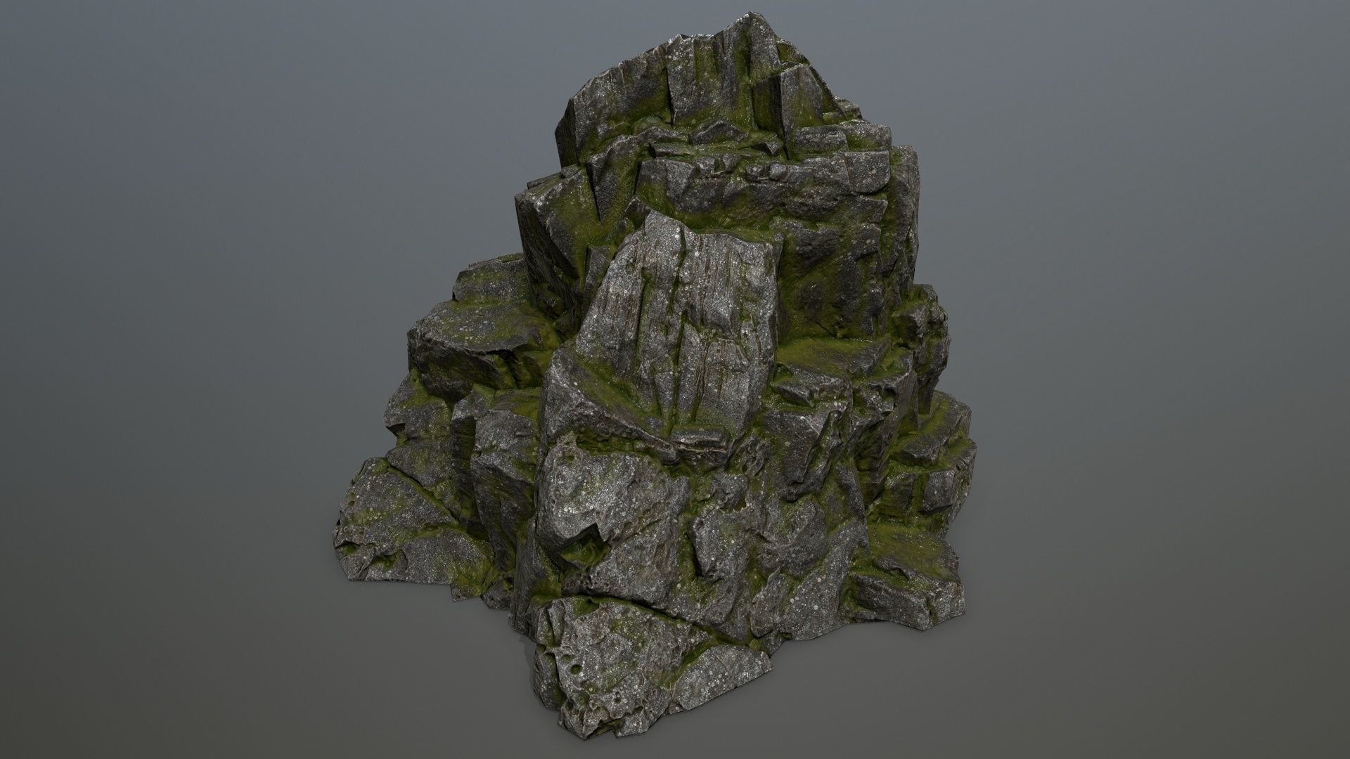 rocks rock with moss Low-poly 3D model_15