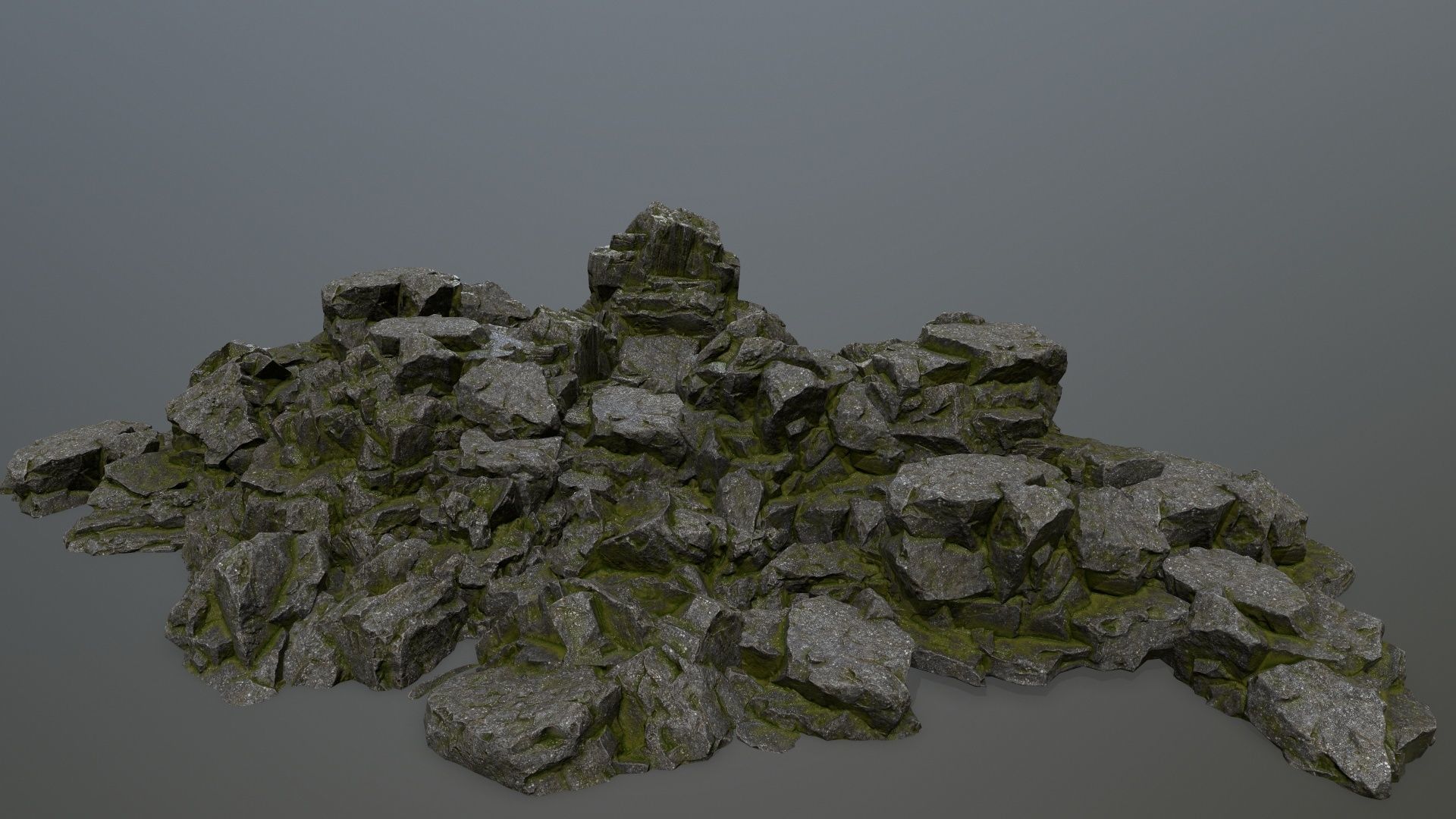 rocks rock with moss Low-poly 3D model_25