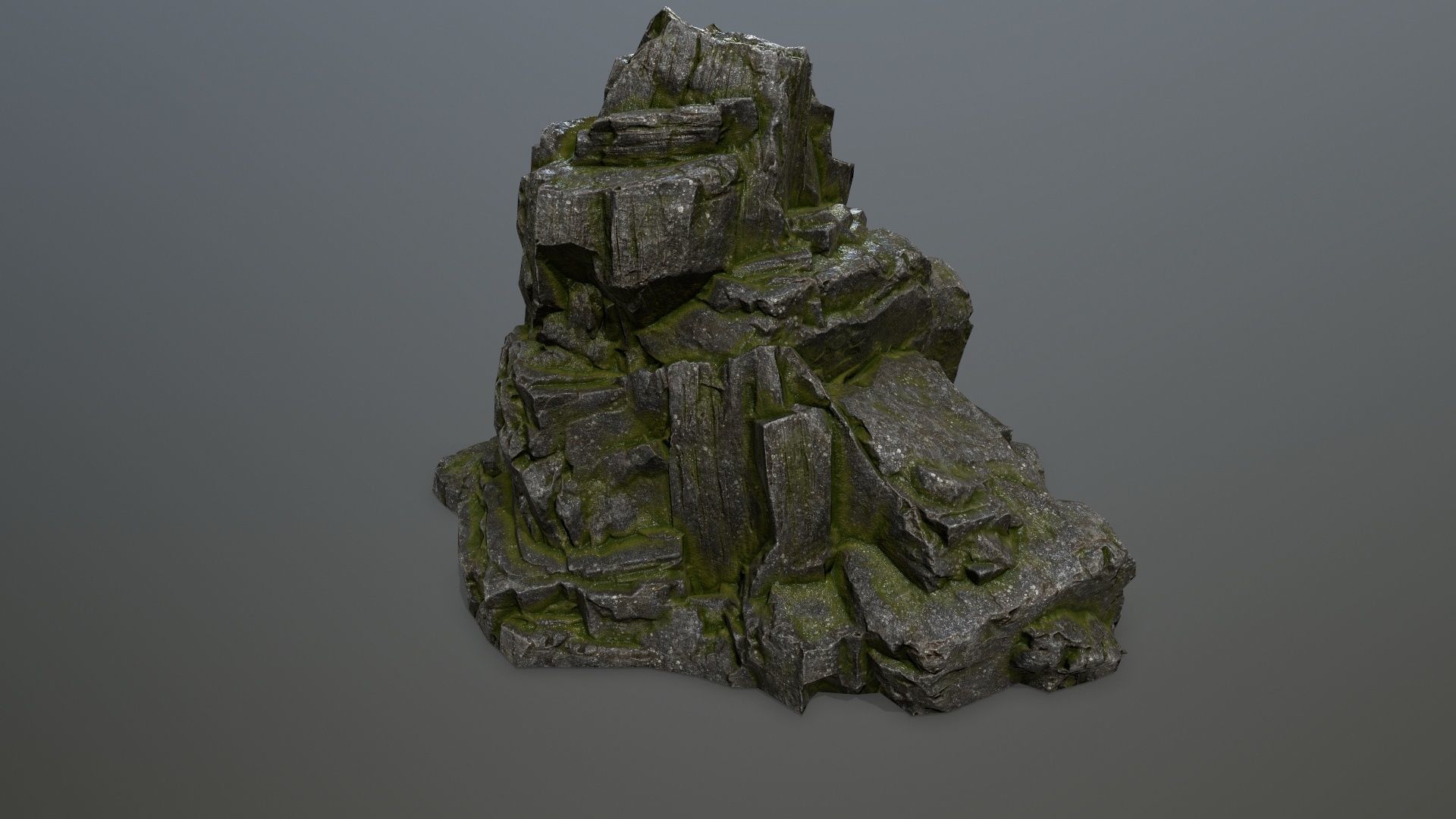 rocks rock with moss Low-poly 3D model_13