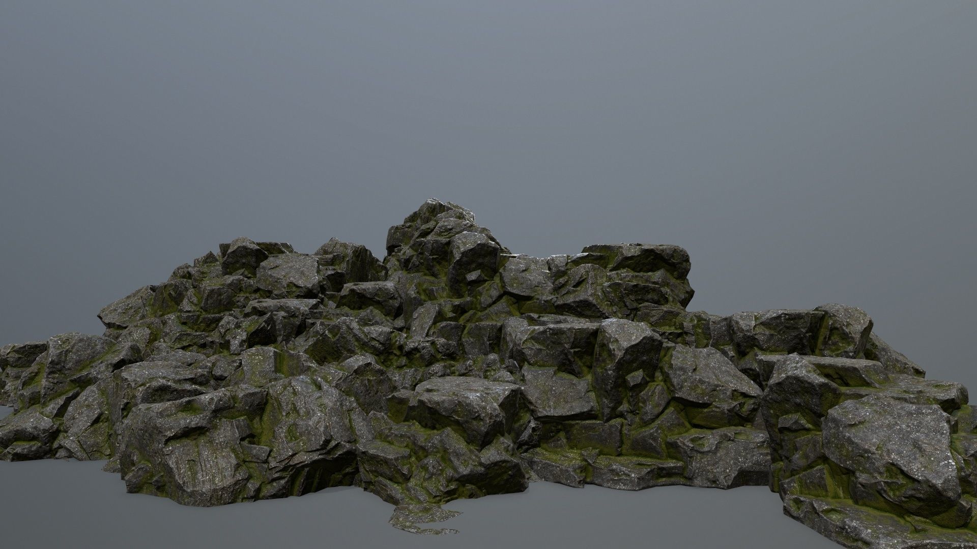 rocks rock with moss Low-poly 3D model_27
