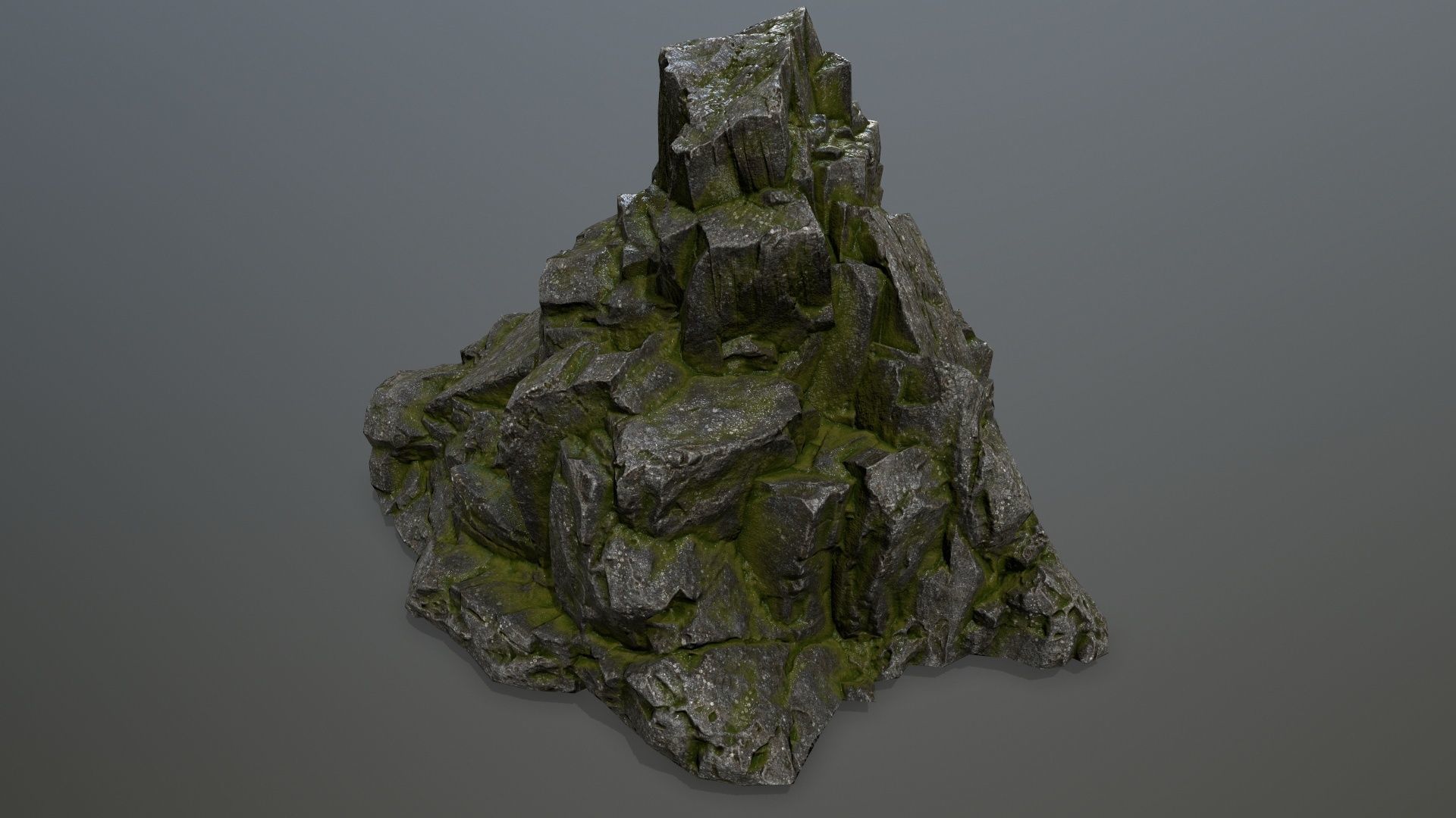 rocks rock with moss Low-poly 3D model_11