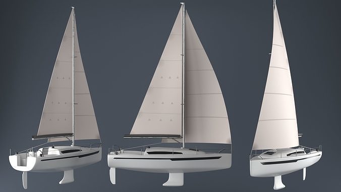 Sailing boat  Low-poly 3D model