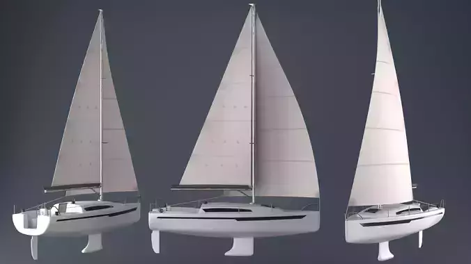Sailing boat  Low-poly 3D model