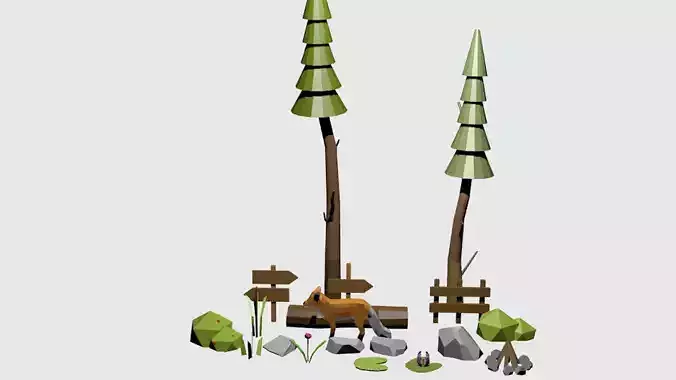 Low Poly Nature Pack 19 assets