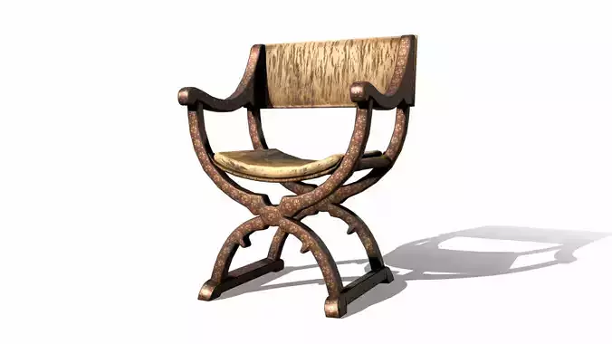 Rome Curule Chair Low-poly 3D model