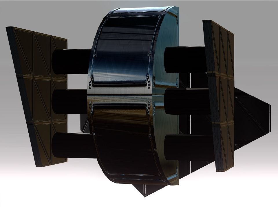 Low Poly Blocks Spaceship  Low-poly 3D model_5