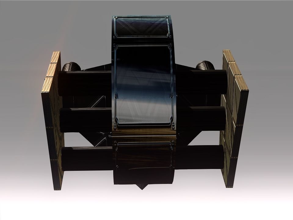 Low Poly Blocks Spaceship  Low-poly 3D model_34