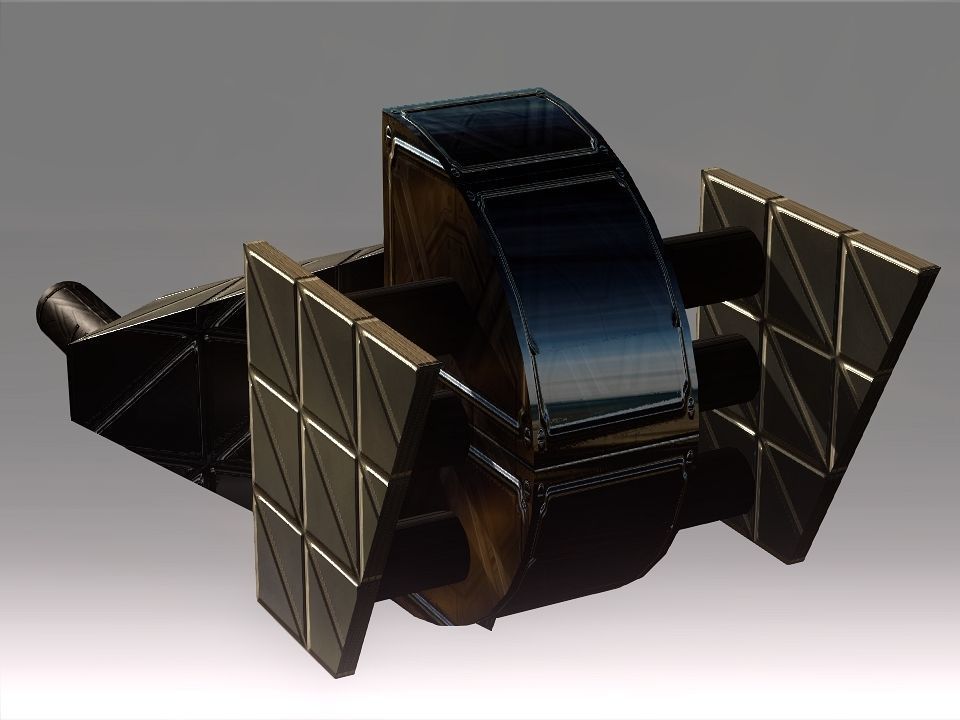 Low Poly Blocks Spaceship  Low-poly 3D model_32