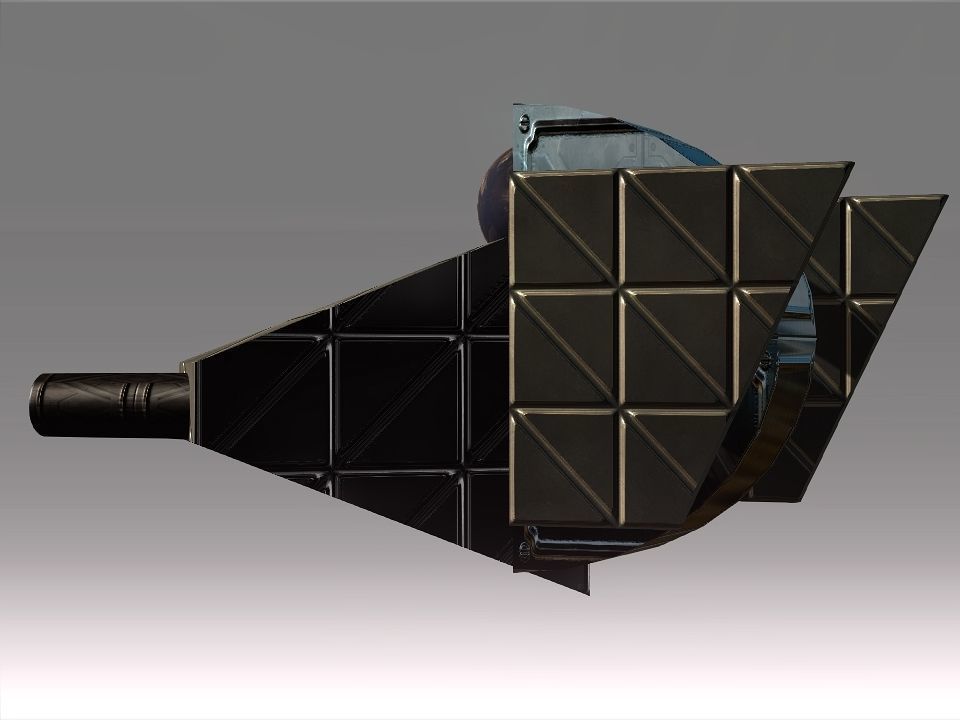 Low Poly Blocks Spaceship  Low-poly 3D model_24