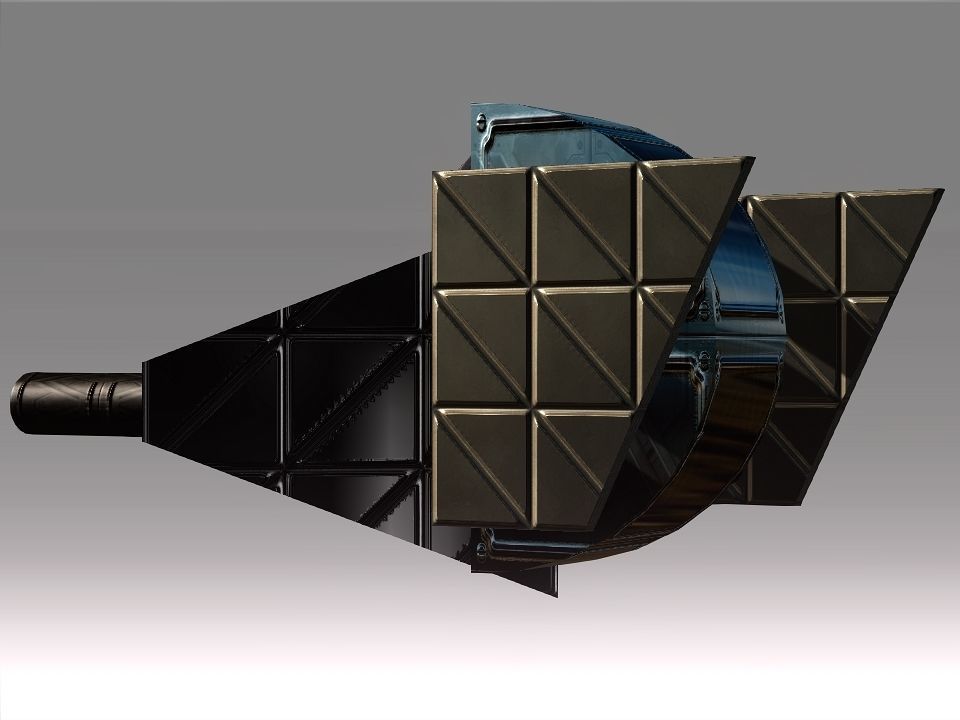 Low Poly Blocks Spaceship  Low-poly 3D model_25