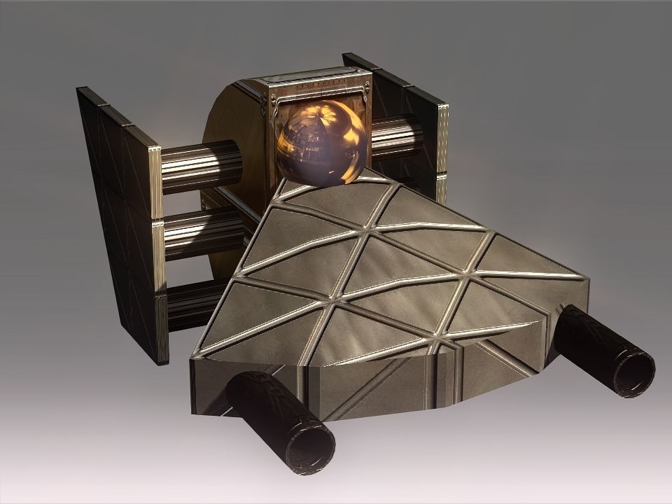 Low Poly Blocks Spaceship  Low-poly 3D model_47