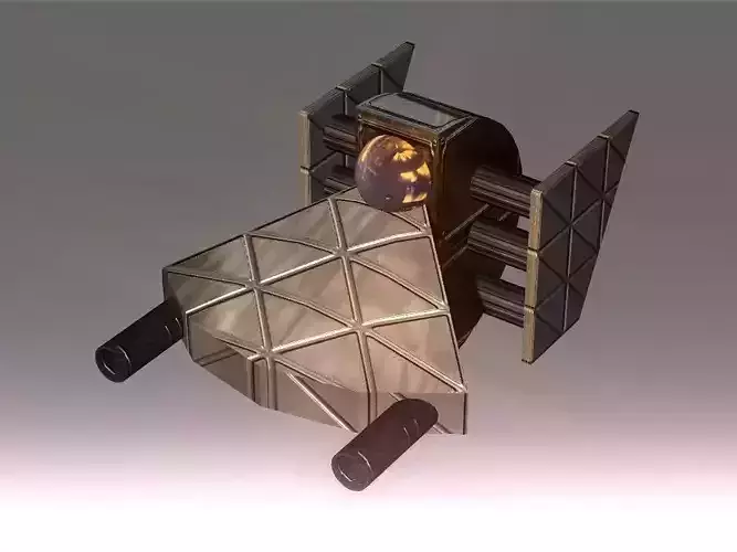 Low Poly Blocks Spaceship  Low-poly 3D model