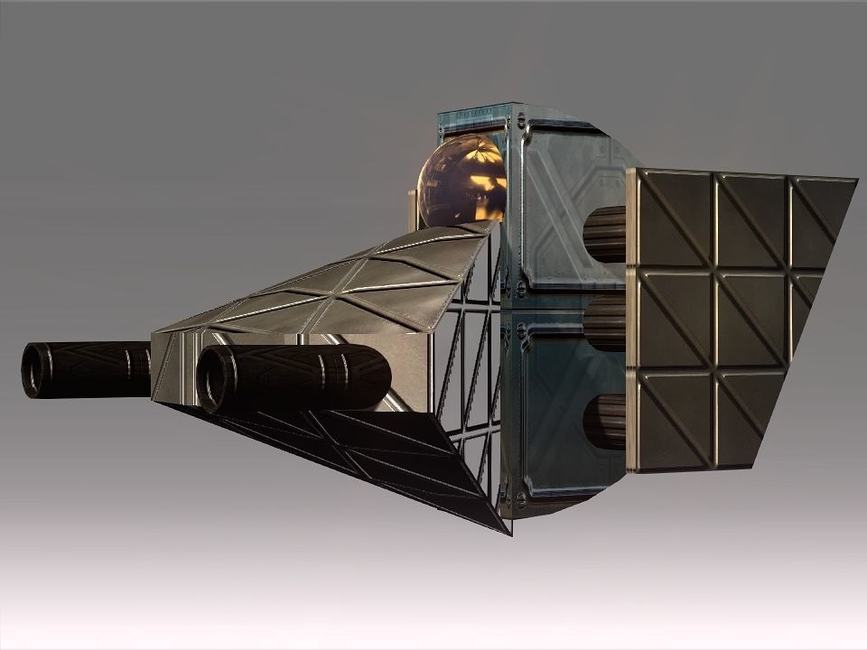 Low Poly Blocks Spaceship  Low-poly 3D model_21