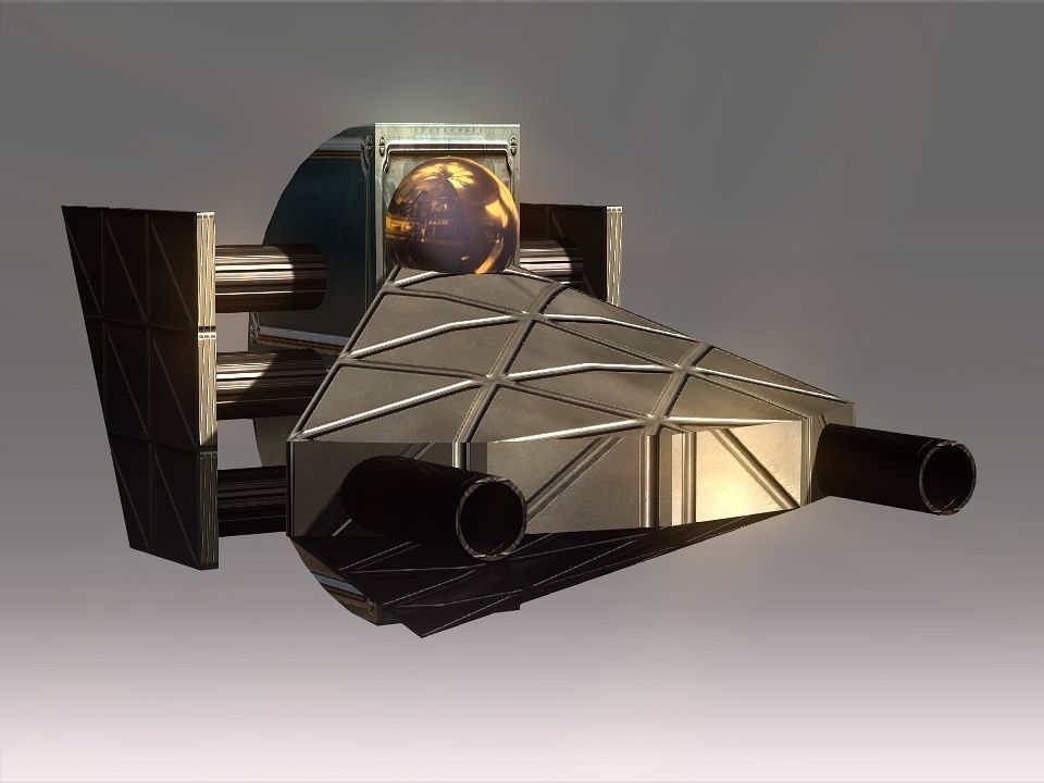 Low Poly Blocks Spaceship  Low-poly 3D model_14