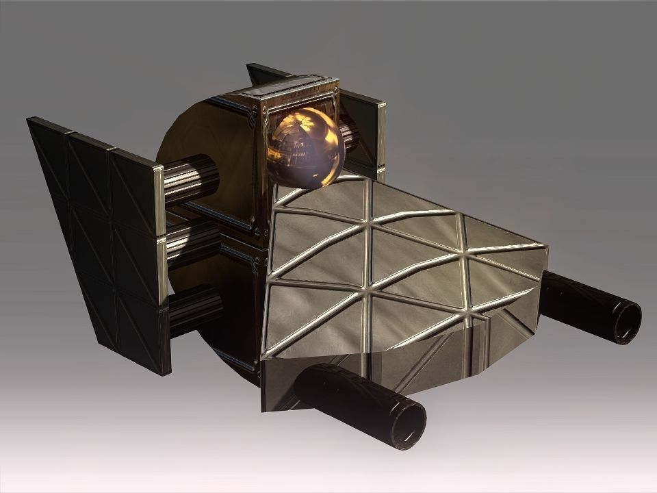 Low Poly Blocks Spaceship  Low-poly 3D model_46