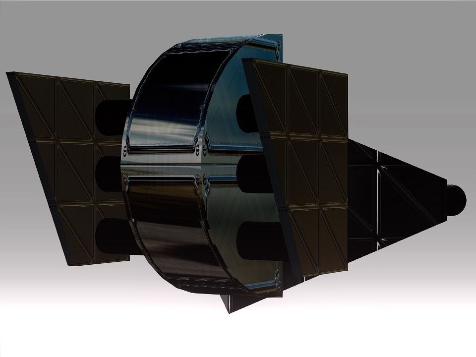 Low Poly Blocks Spaceship  Low-poly 3D model_6