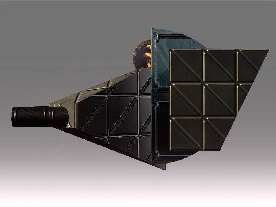 Low Poly Blocks Spaceship  Low-poly 3D model_23