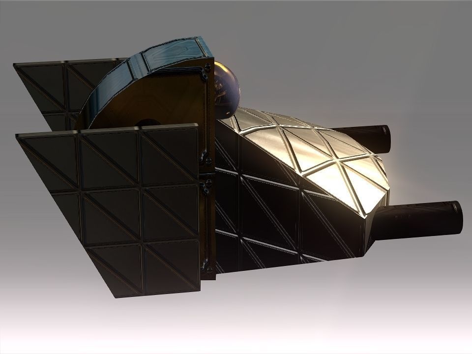Low Poly Blocks Spaceship  Low-poly 3D model_41