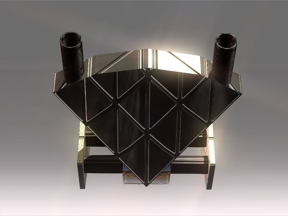 Low Poly Blocks Spaceship  Low-poly 3D model_50