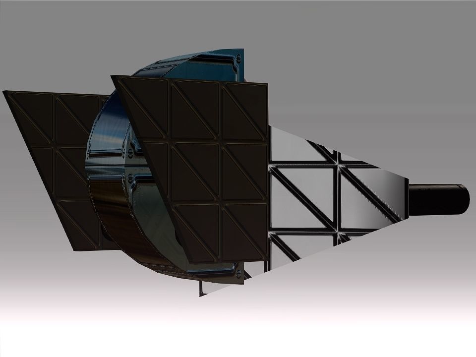 Low Poly Blocks Spaceship  Low-poly 3D model_8