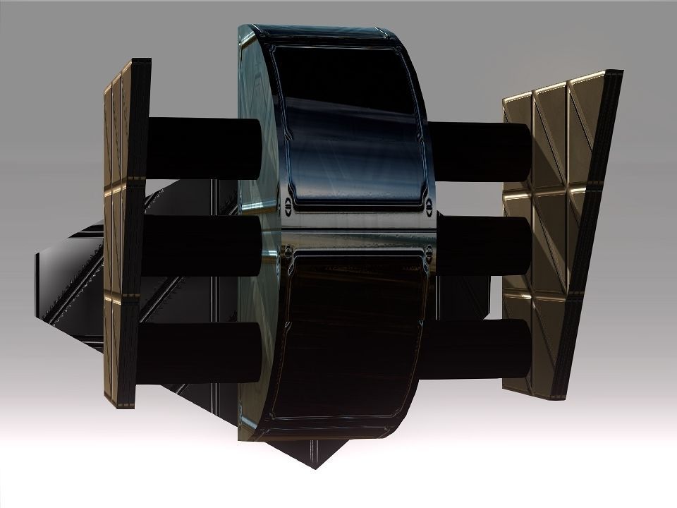 Low Poly Blocks Spaceship  Low-poly 3D model_3