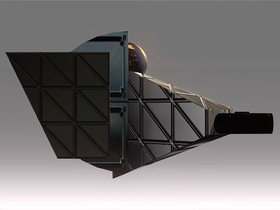 Low Poly Blocks Spaceship  Low-poly 3D model_10