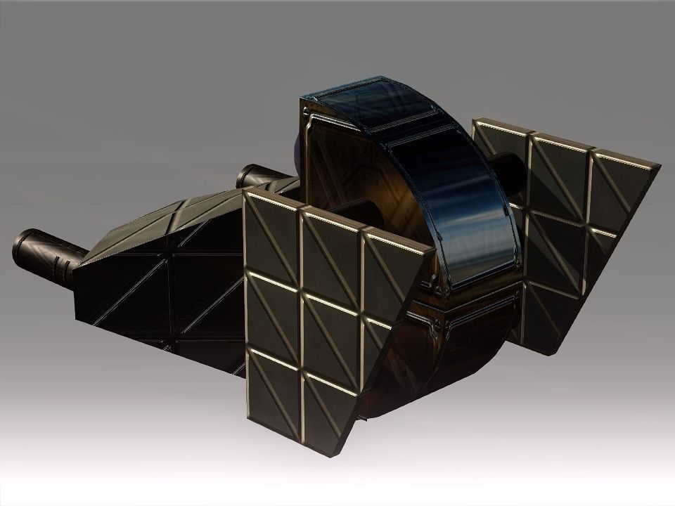 Low Poly Blocks Spaceship  Low-poly 3D model_29