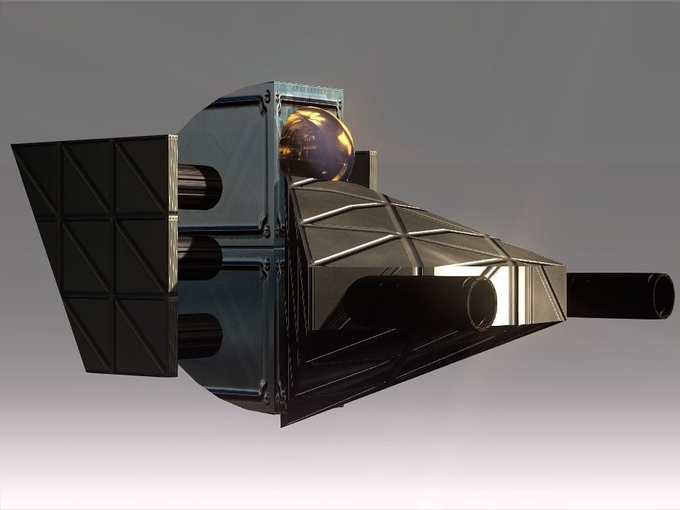 Low Poly Blocks Spaceship  Low-poly 3D model_11