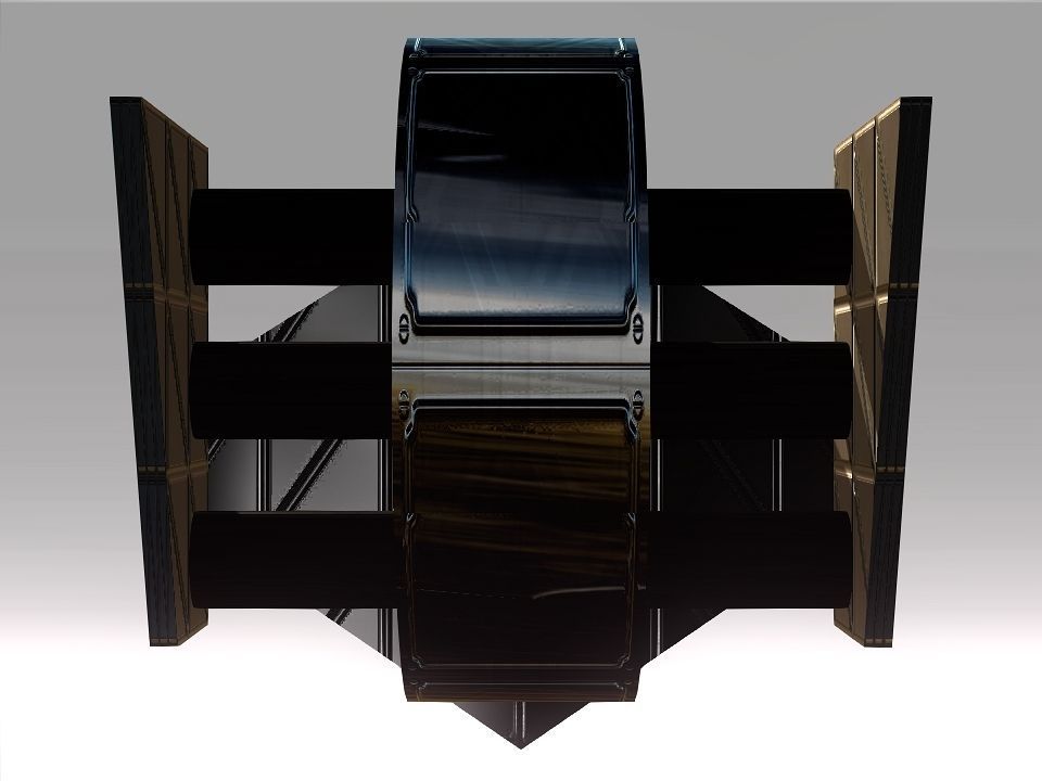 Low Poly Blocks Spaceship  Low-poly 3D model_4