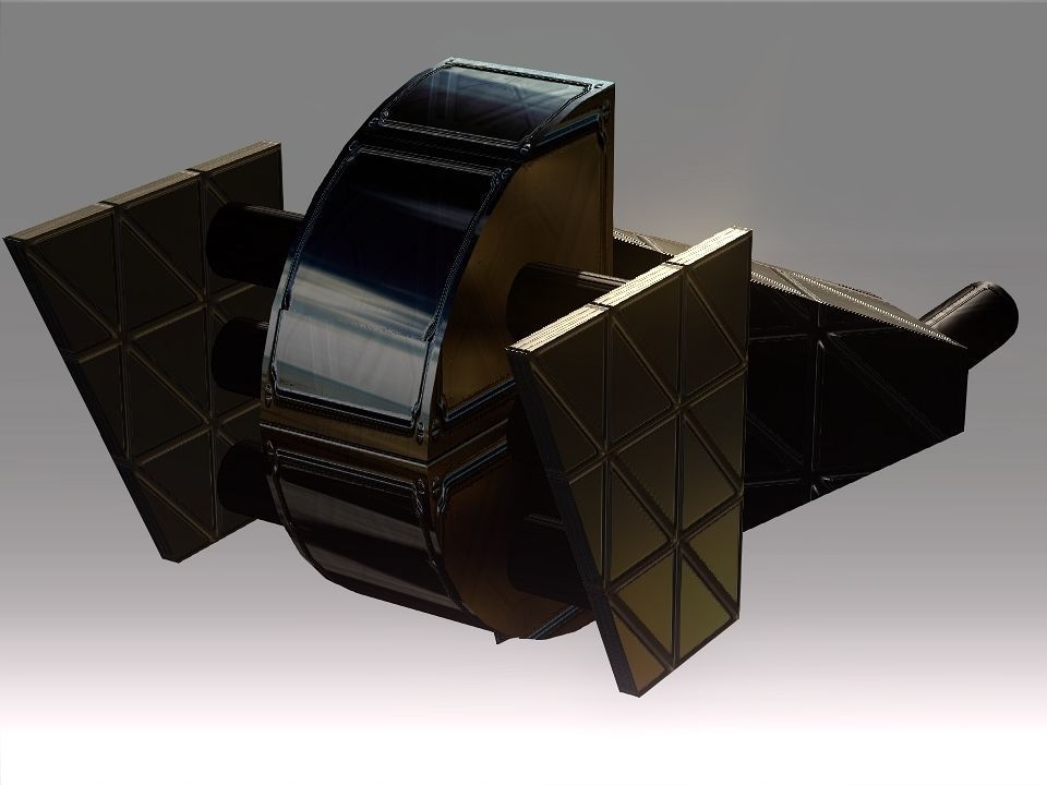 Low Poly Blocks Spaceship  Low-poly 3D model_40