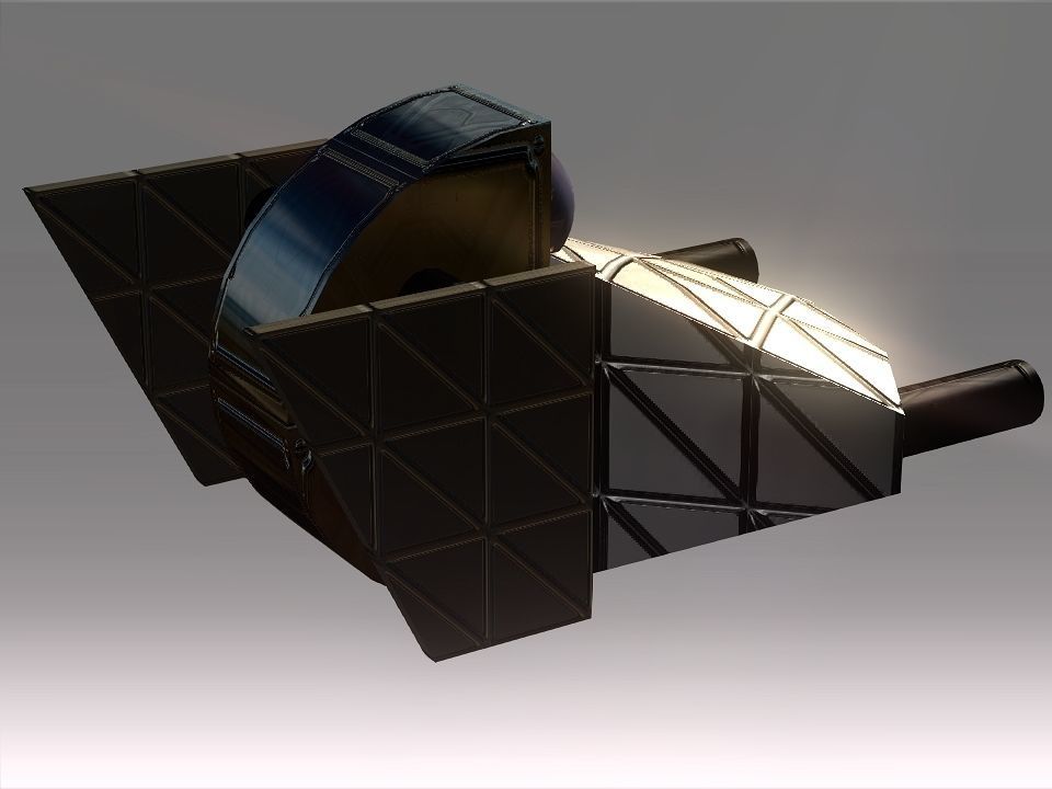 Low Poly Blocks Spaceship  Low-poly 3D model_38