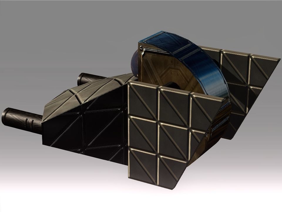Low Poly Blocks Spaceship  Low-poly 3D model_35