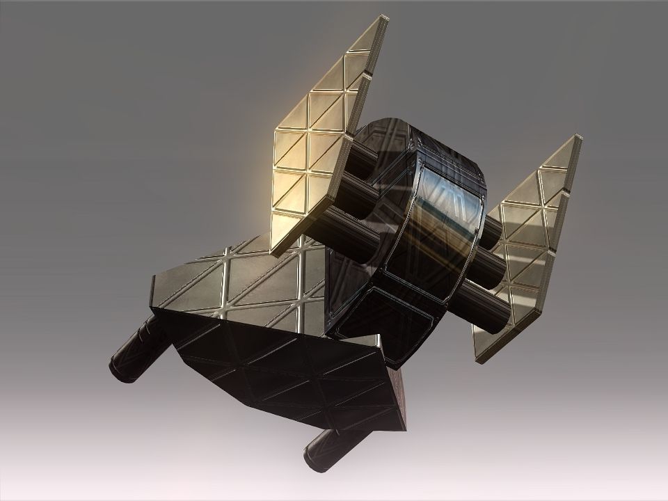 Low Poly Blocks Spaceship  Low-poly 3D model_51