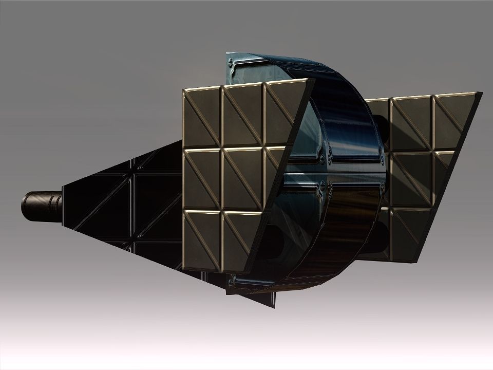 Low Poly Blocks Spaceship  Low-poly 3D model_26