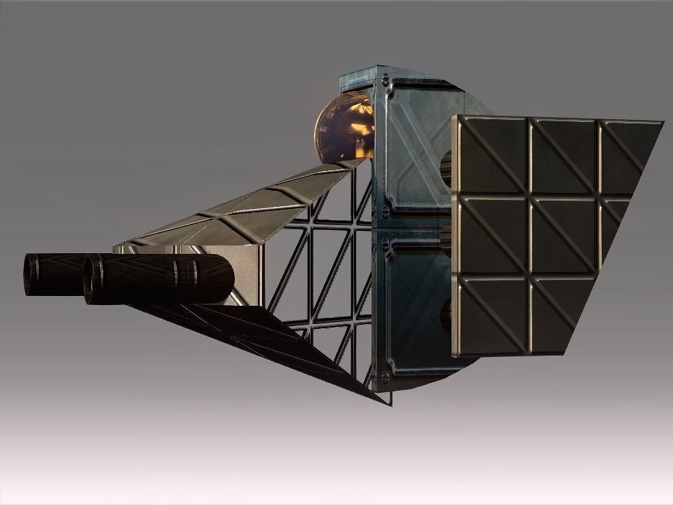 Low Poly Blocks Spaceship  Low-poly 3D model_22