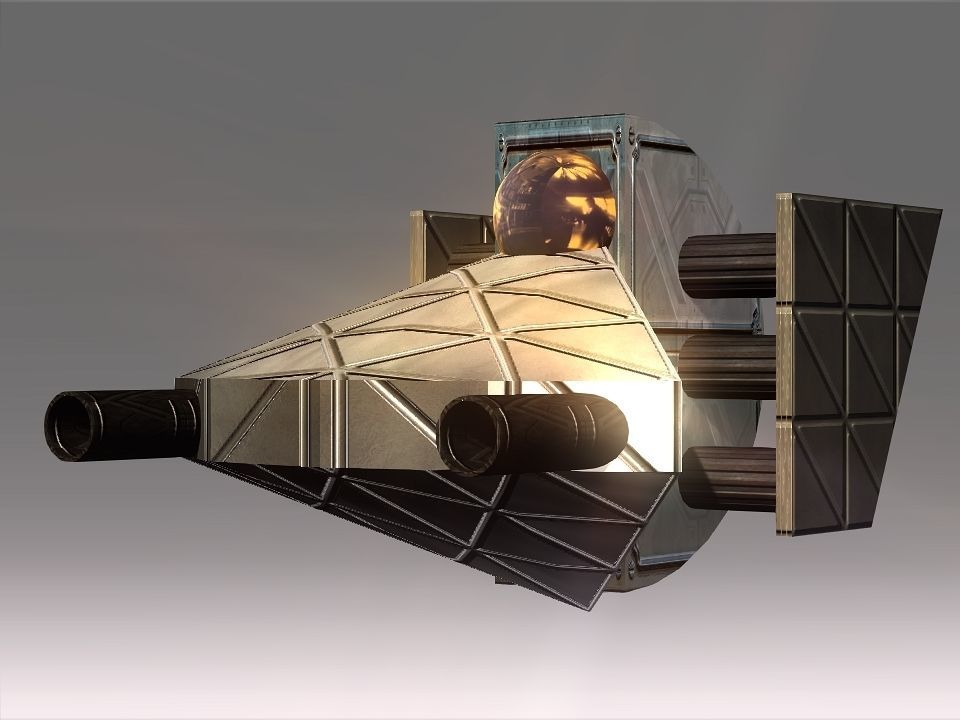 Low Poly Blocks Spaceship  Low-poly 3D model_20